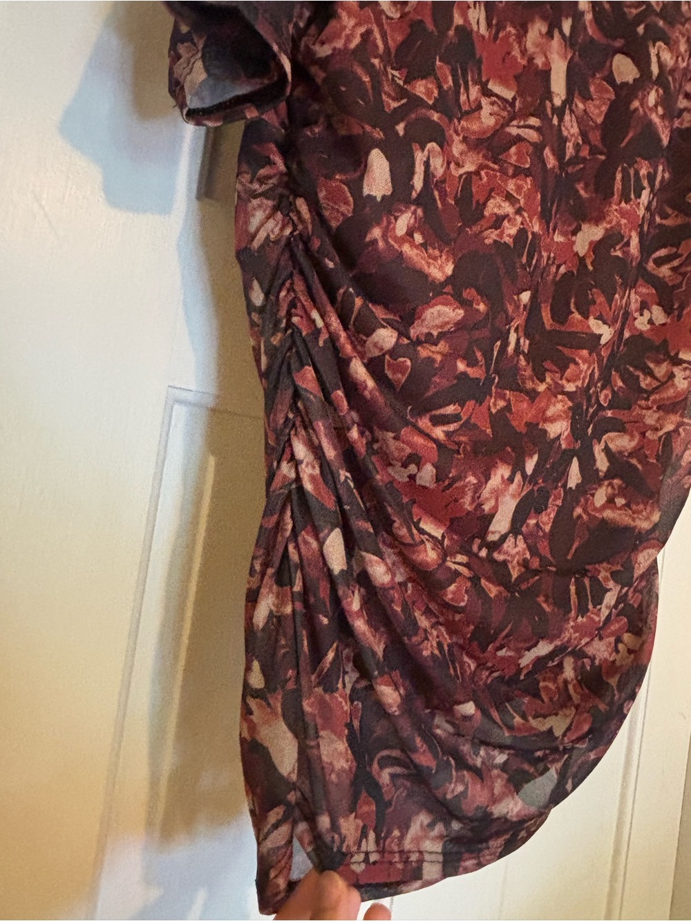 NWT Cable & Gauge Floral 3/4 Sleeve Top Medium Fall Burgundy Rust - Picture 5 of 6